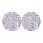 Psychedelic Holographic Print Car Coasters