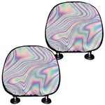Psychedelic Holographic Print Car Headrest Covers