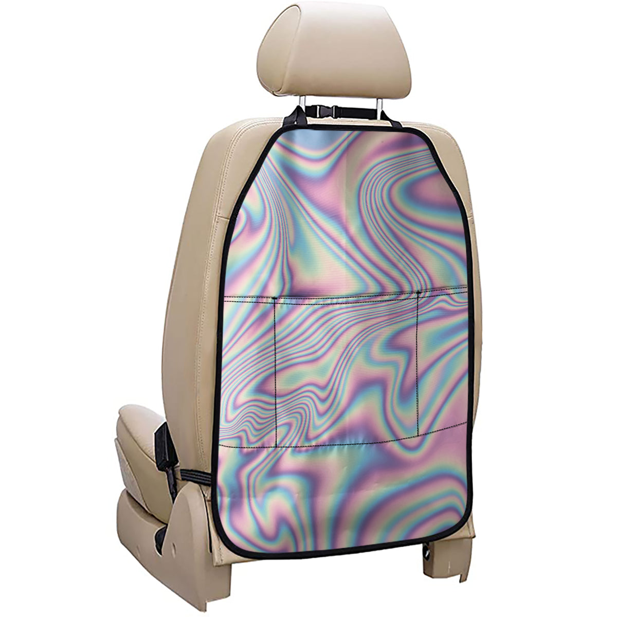 Psychedelic Holographic Print Car Seat Organizers