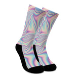 Psychedelic Holographic Print Crew Socks