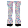 Psychedelic Holographic Print Crew Socks