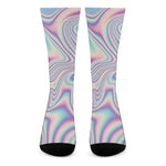 Psychedelic Holographic Print Crew Socks