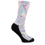 Psychedelic Holographic Print Crew Socks