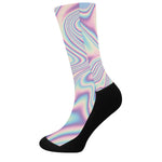 Psychedelic Holographic Print Crew Socks