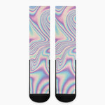 Psychedelic Holographic Print Crew Socks