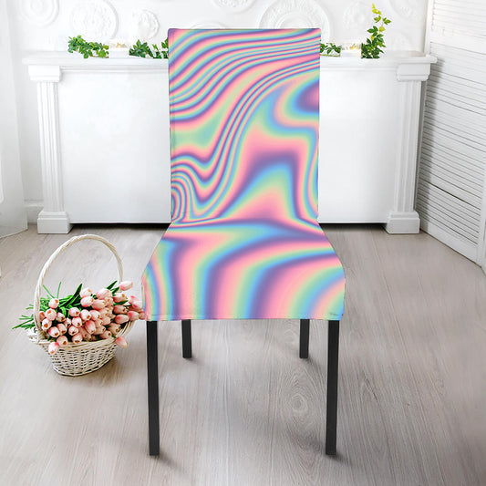 Psychedelic Holographic Print Dining Chair Slipcover