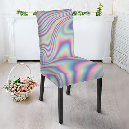 Psychedelic Holographic Print Dining Chair Slipcover