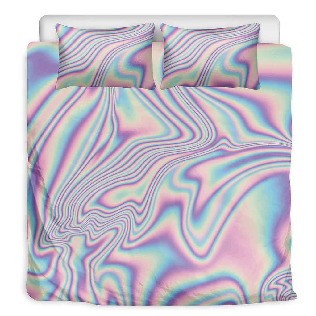Psychedelic Holographic Print Duvet Cover Bedding Set