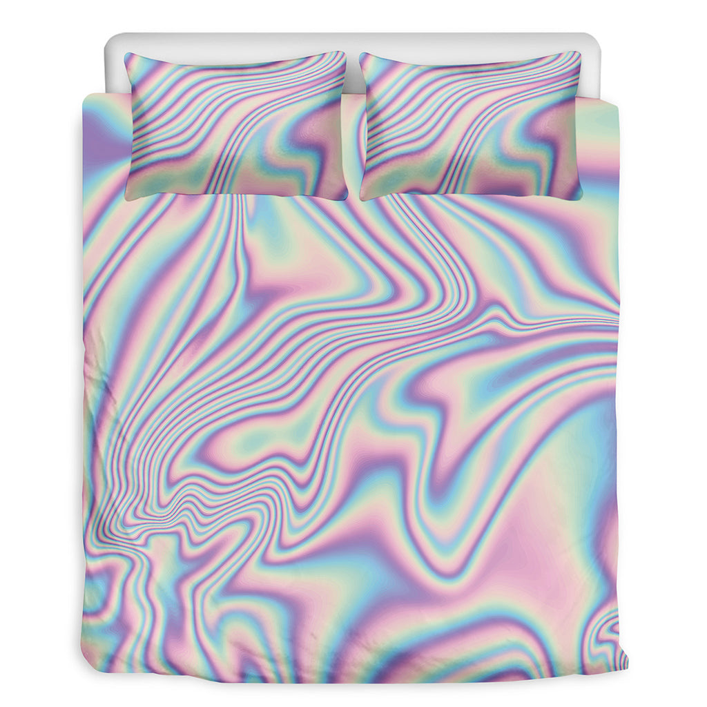 Psychedelic Holographic Print Duvet Cover Bedding Set