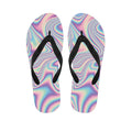Psychedelic Holographic Print Flip Flops