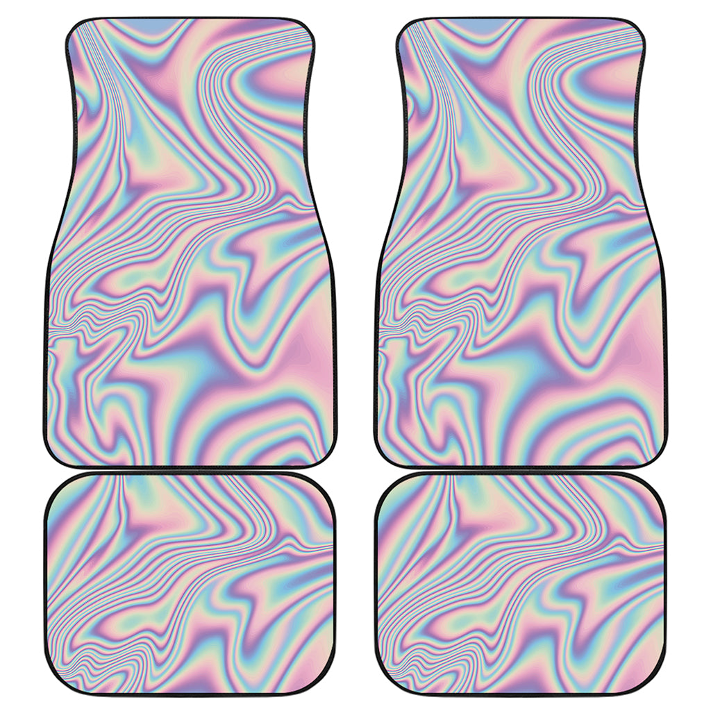 Psychedelic Holographic Print Front and Back Car Floor Mats