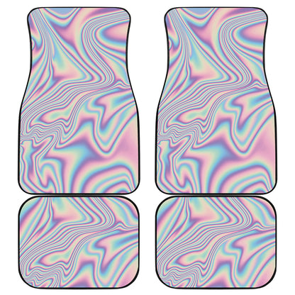 Psychedelic Holographic Print Front and Back Car Floor Mats