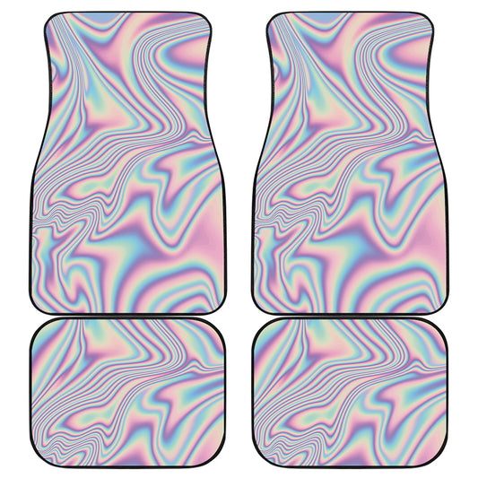 Psychedelic Holographic Print Front and Back Car Floor Mats