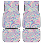 Psychedelic Holographic Print Front and Back Car Floor Mats