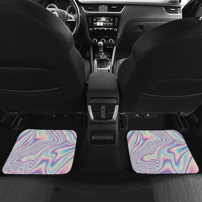 Psychedelic Holographic Print Front and Back Car Floor Mats