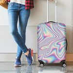 Psychedelic Holographic Print Luggage Cover