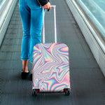 Psychedelic Holographic Print Luggage Cover