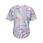 Psychedelic Holographic Print Men's Baseball Jersey