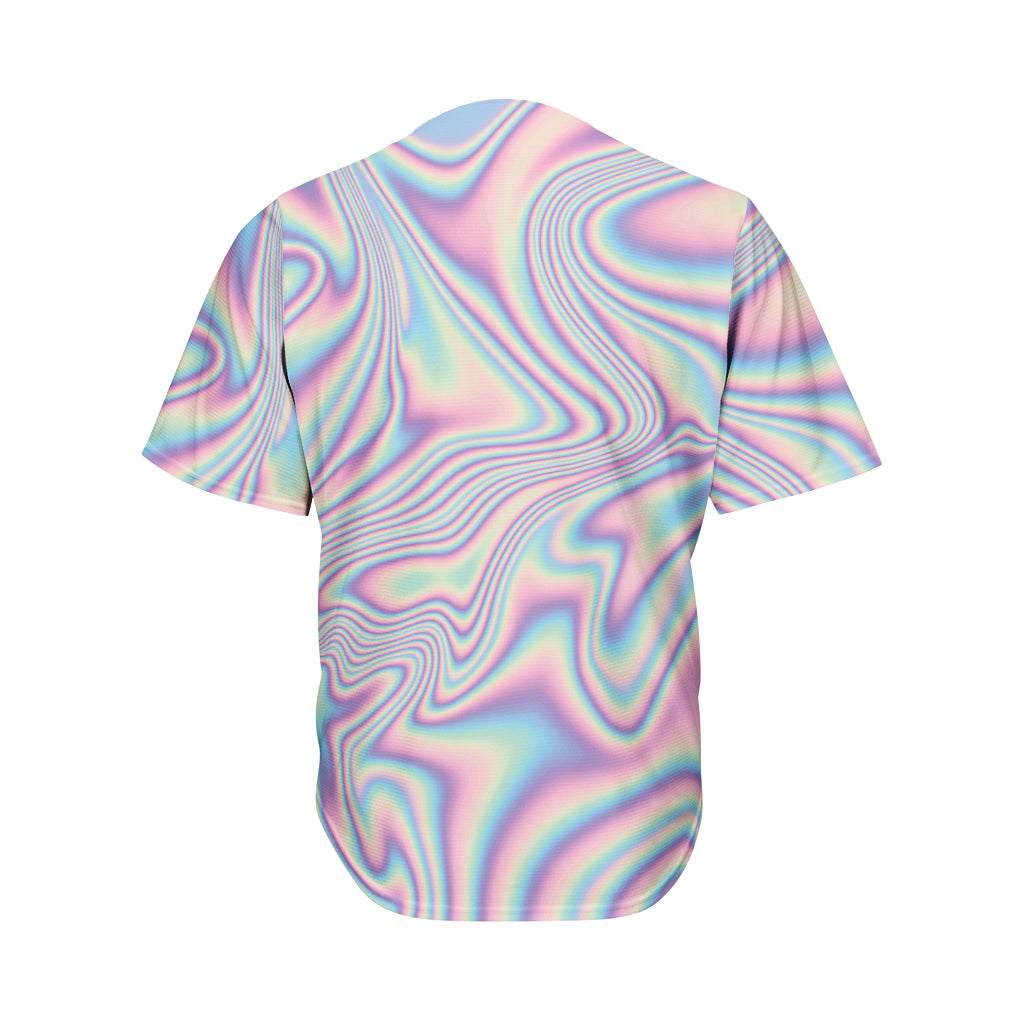 Psychedelic Holographic Print Men's Baseball Jersey