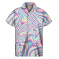 Psychedelic Holographic Print Men's Short Sleeve Shirt
