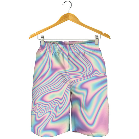 Psychedelic Holographic Print Men's Shorts
