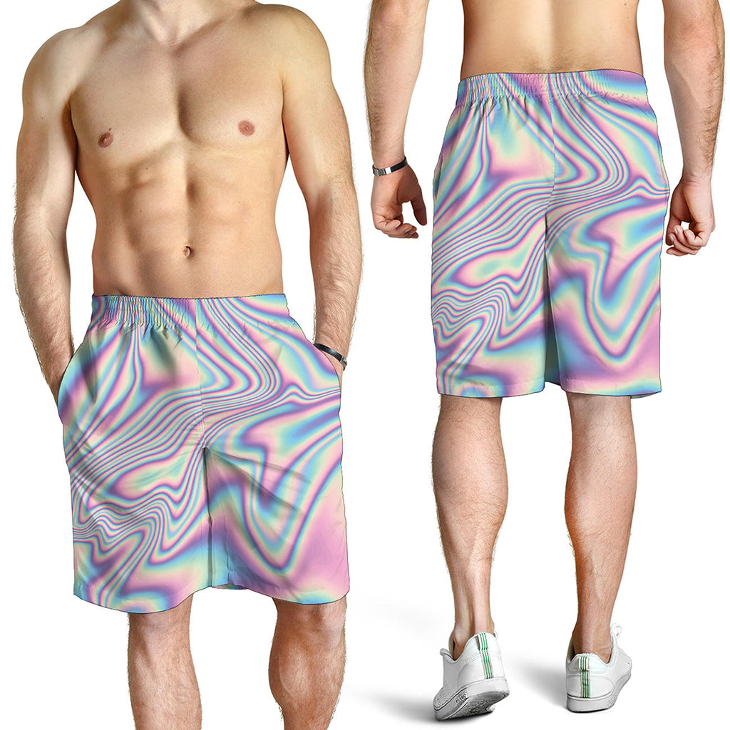 Psychedelic Holographic Print Men's Shorts