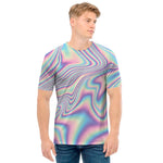 Psychedelic Holographic Print Men's T-Shirt