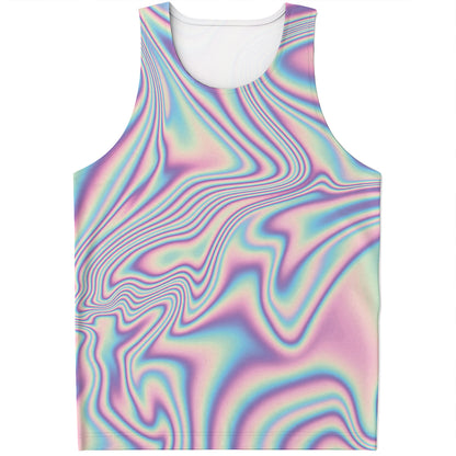 Psychedelic Holographic Print Men's Tank Top