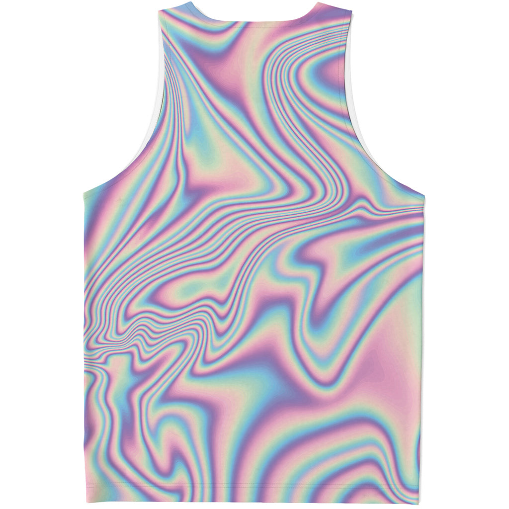 Psychedelic Holographic Print Men's Tank Top
