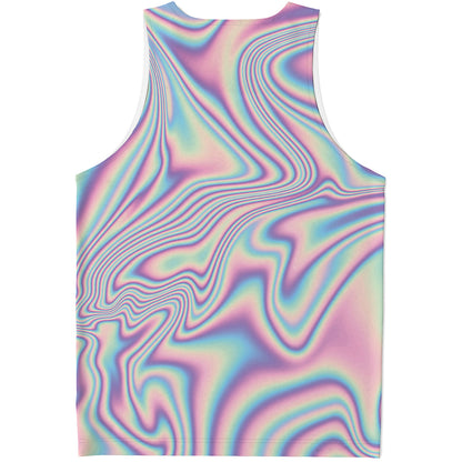 Psychedelic Holographic Print Men's Tank Top
