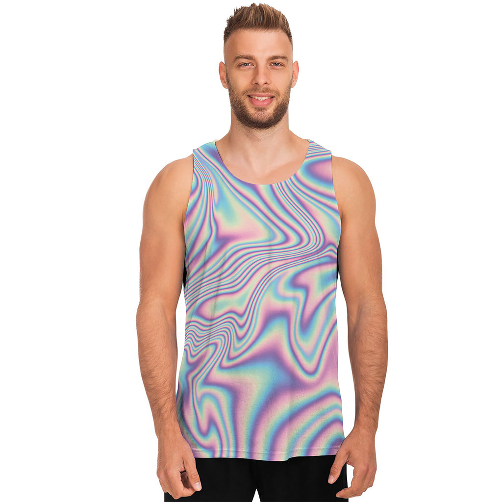 Psychedelic Holographic Print Men's Tank Top