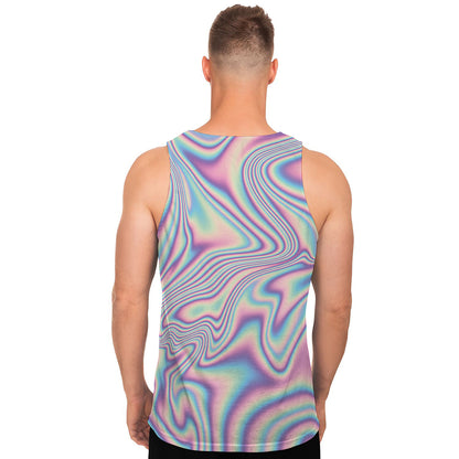 Psychedelic Holographic Print Men's Tank Top