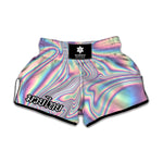 Psychedelic Holographic Print Muay Thai Boxing Shorts