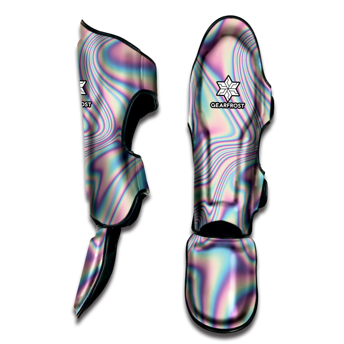 Psychedelic Holographic Print Muay Thai Shin Guard