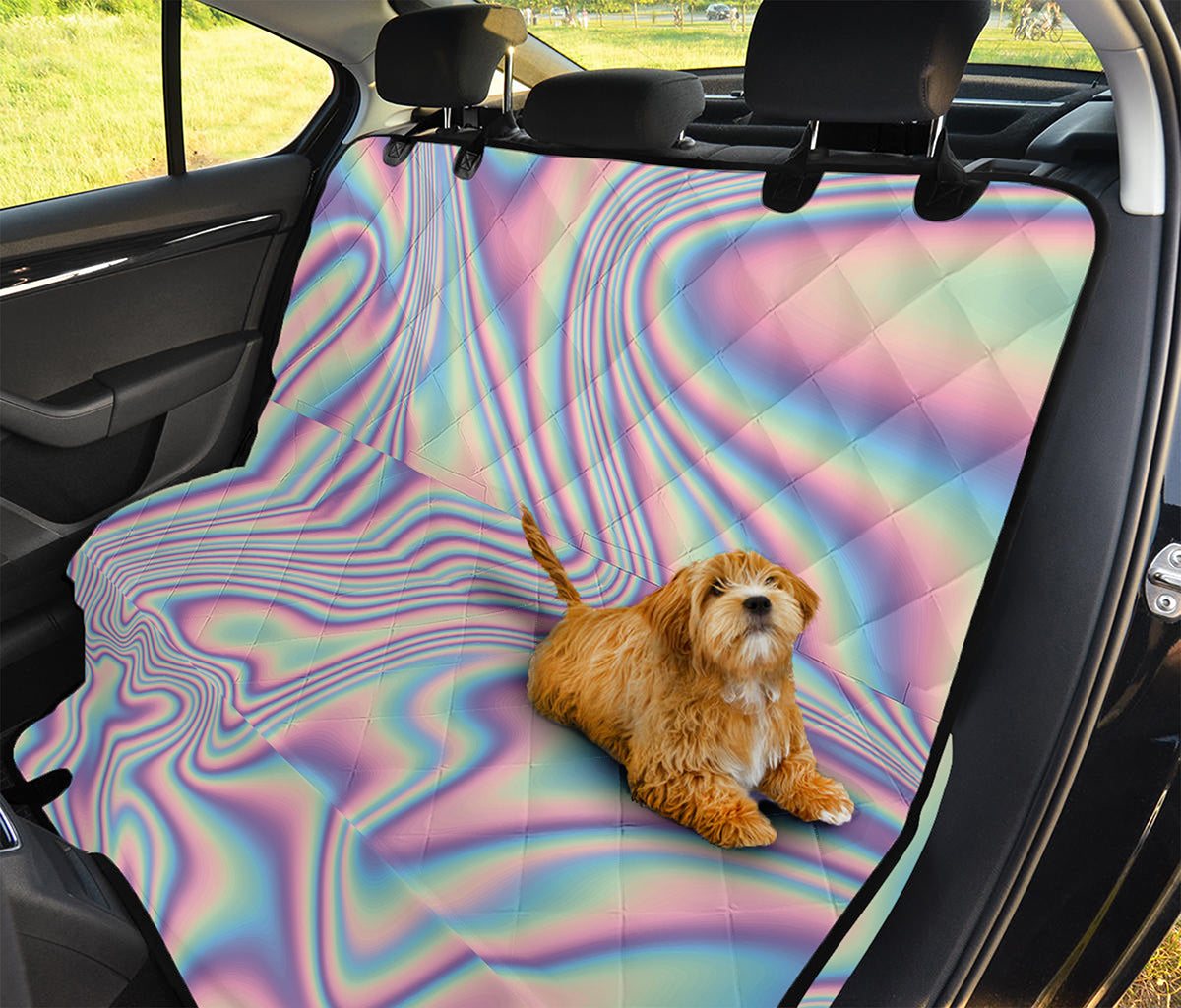 Psychedelic Holographic Print Pet Car Back Seat Cover