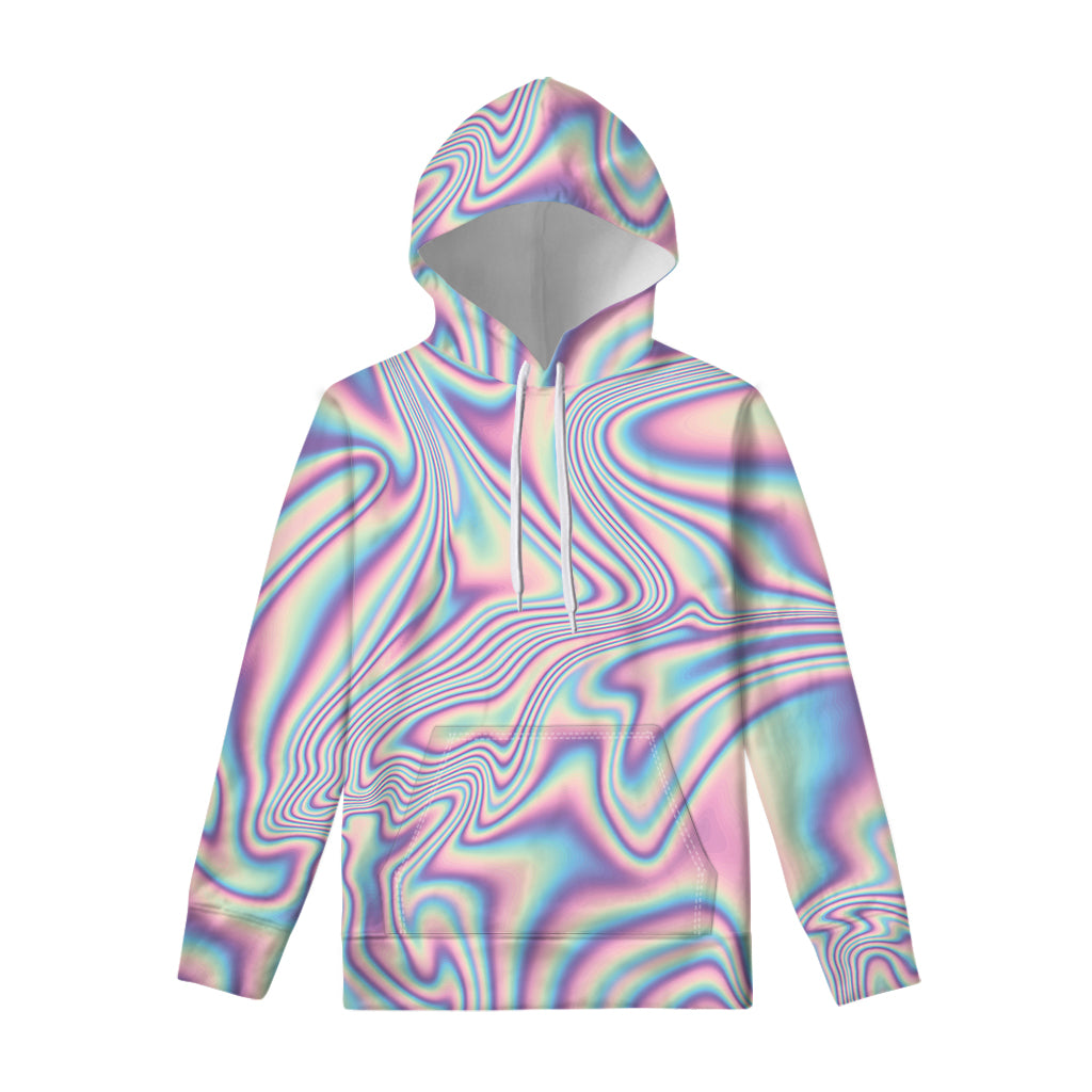 Psychedelic Holographic Print Pullover Hoodie