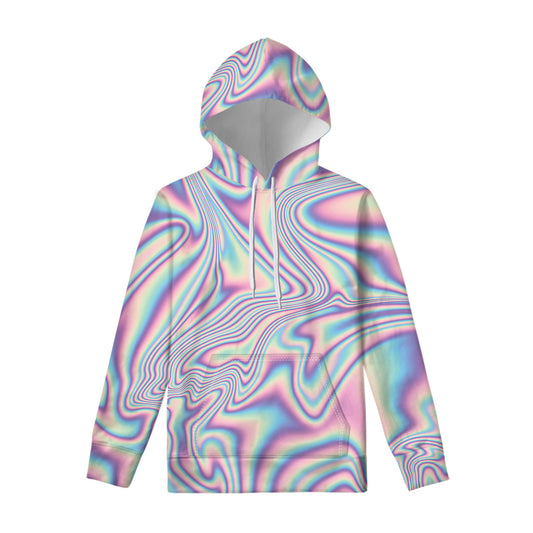 Psychedelic Holographic Print Pullover Hoodie