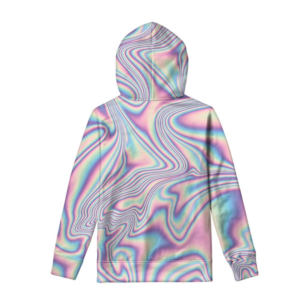 Psychedelic Holographic Print Pullover Hoodie