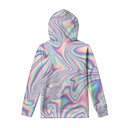 Psychedelic Holographic Print Pullover Hoodie