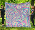 Psychedelic Holographic Print Quilt