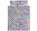 Psychedelic Holographic Print Quilt Bed Set