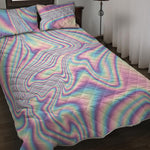 Psychedelic Holographic Print Quilt Bed Set