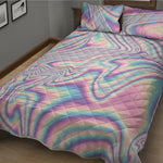 Psychedelic Holographic Print Quilt Bed Set