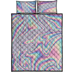 Psychedelic Holographic Print Quilt Bed Set