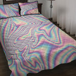 Psychedelic Holographic Print Quilt Bed Set