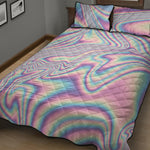 Psychedelic Holographic Print Quilt Bed Set