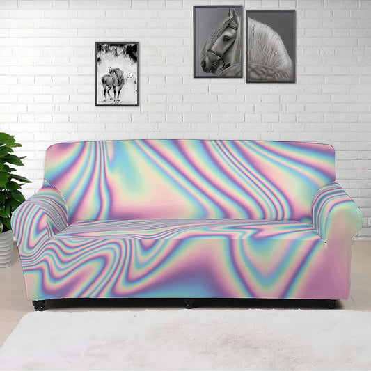 Psychedelic Holographic Print Sofa Cover