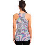 Psychedelic Holographic Print Women's Racerback Tank Top