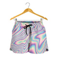 Psychedelic Holographic Print Women's Shorts