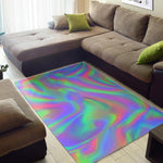 Psychedelic Holographic Trippy Print Area Rug GearFrost